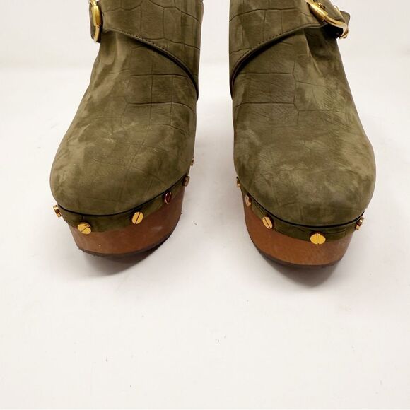 Veronica Beard Alek Croc Embossed Leather Clogs Platform Size 9.5 - Picture 6 of 10